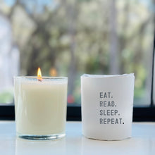 Load image into Gallery viewer, EAT SLEEP READ REPEAT Soy Candle
