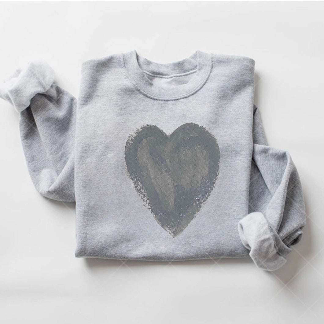 GREY HEART SWEATSHIRT