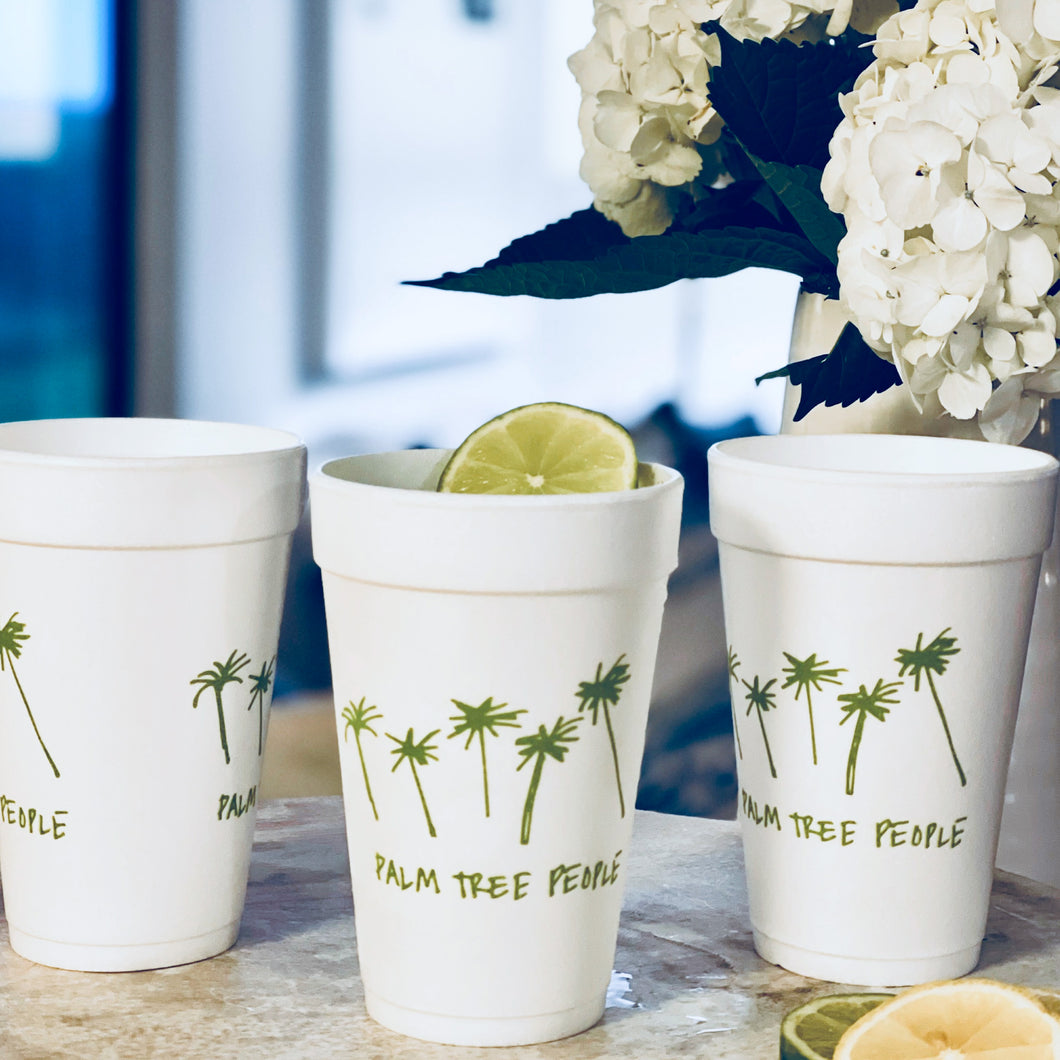 Styrofoam 16oz. Cups - Palm Tree People